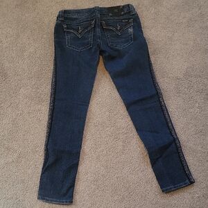 Miss Me Blue Skinny Jeans with Decorative Stitching